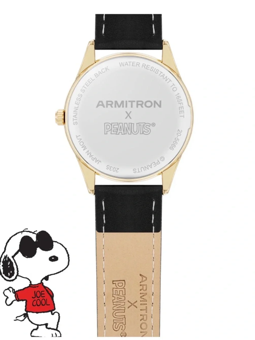 Armitron Gold-Tone Snoopy 50th Anniversary Watch - Black, Red & Cream - Picture 3 of 7